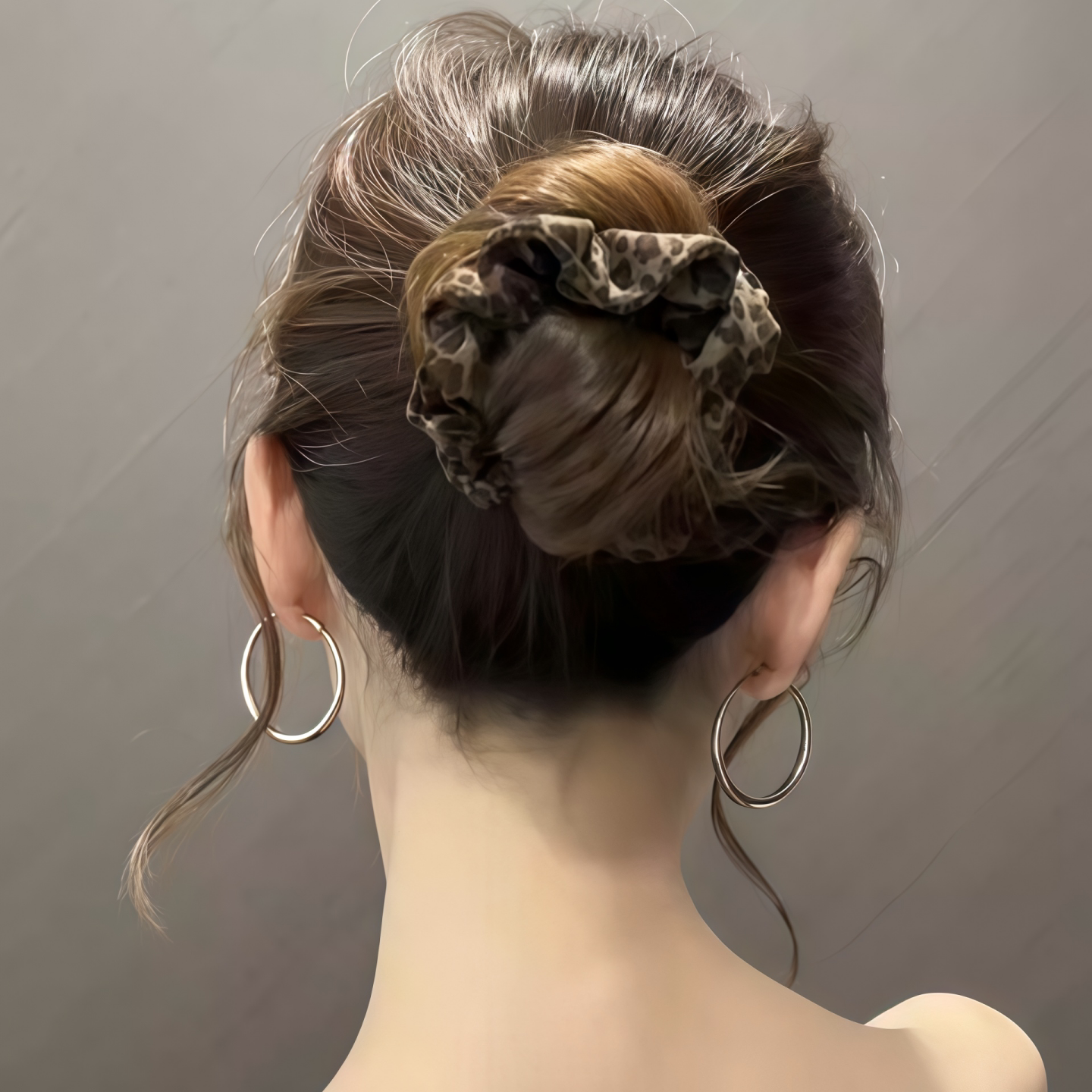 小众复古豹纹大肠发圈