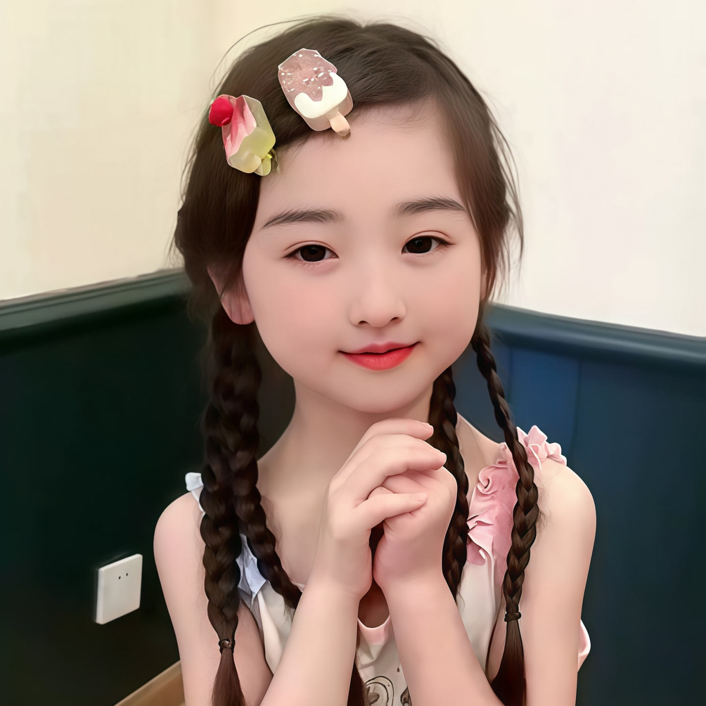趣味可爱卡通冰淇淋雪糕棒冰发夹女侧边刘海鸭嘴夹子头饰儿童发卡