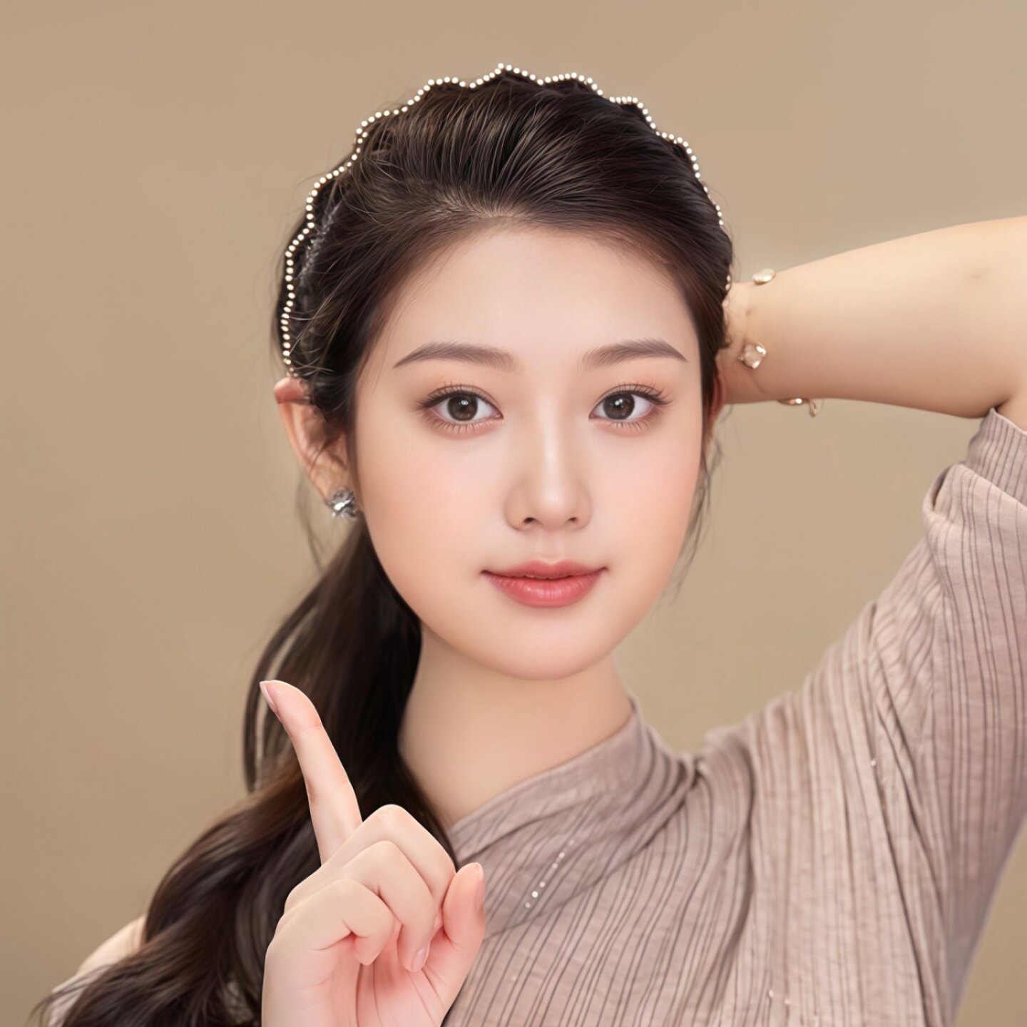 韩系波浪珍珠带齿发箍显脸小