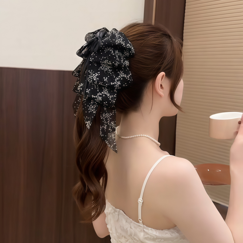 韩版春夏复古优雅发饰碎花甜美雪发饰
