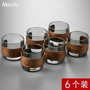 6只个人专用高档主人杯茶盏家用喝茶小杯子 耐热玻璃功夫茶杯套装