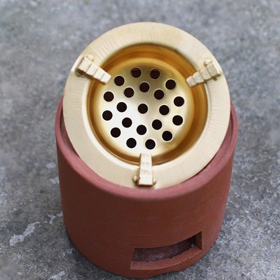 炭火茶炉黄铜内膛炭炉内胆茶道配件功夫茶具火炉煮茶炉防干烧炉膛