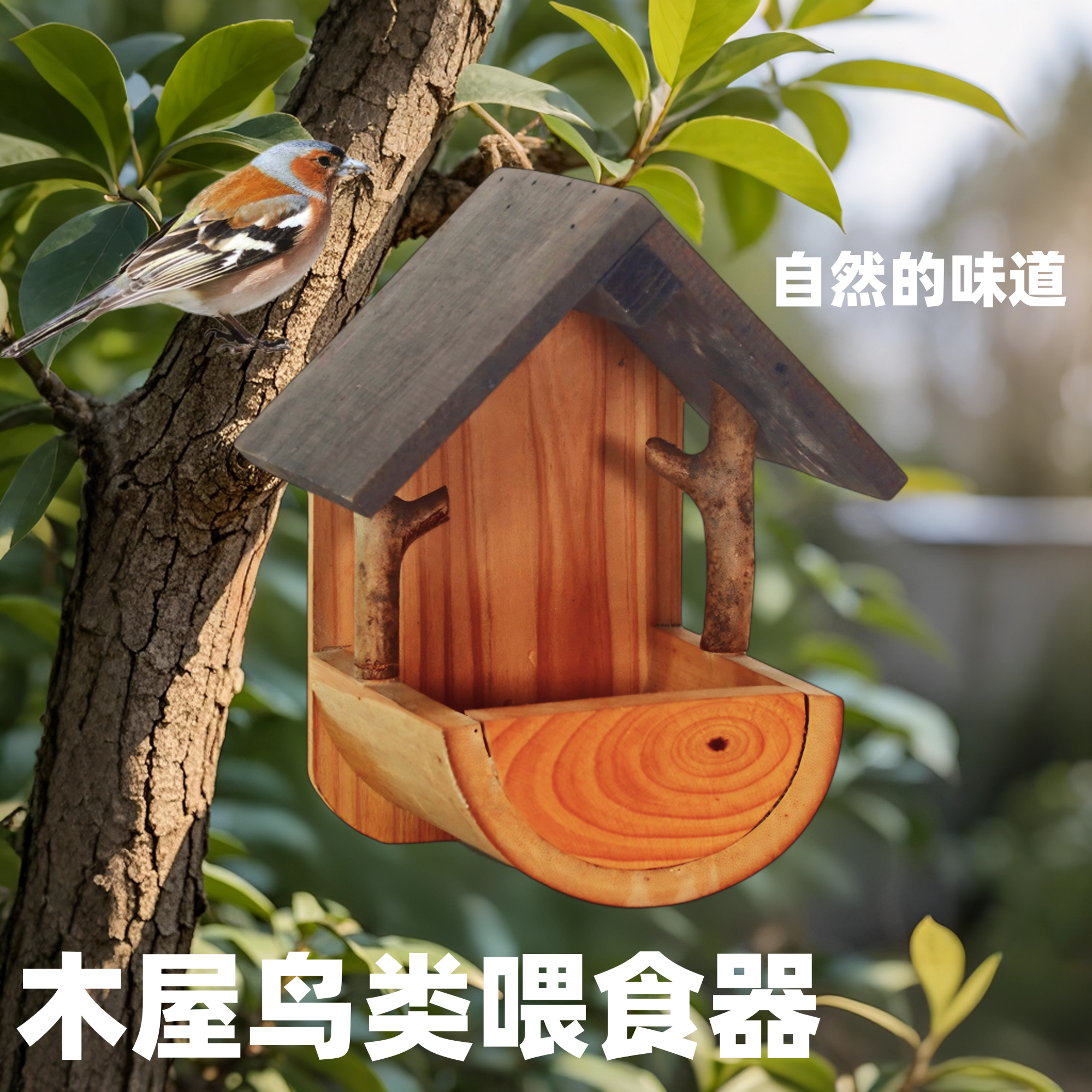 手工制作木质鸟类喂食器