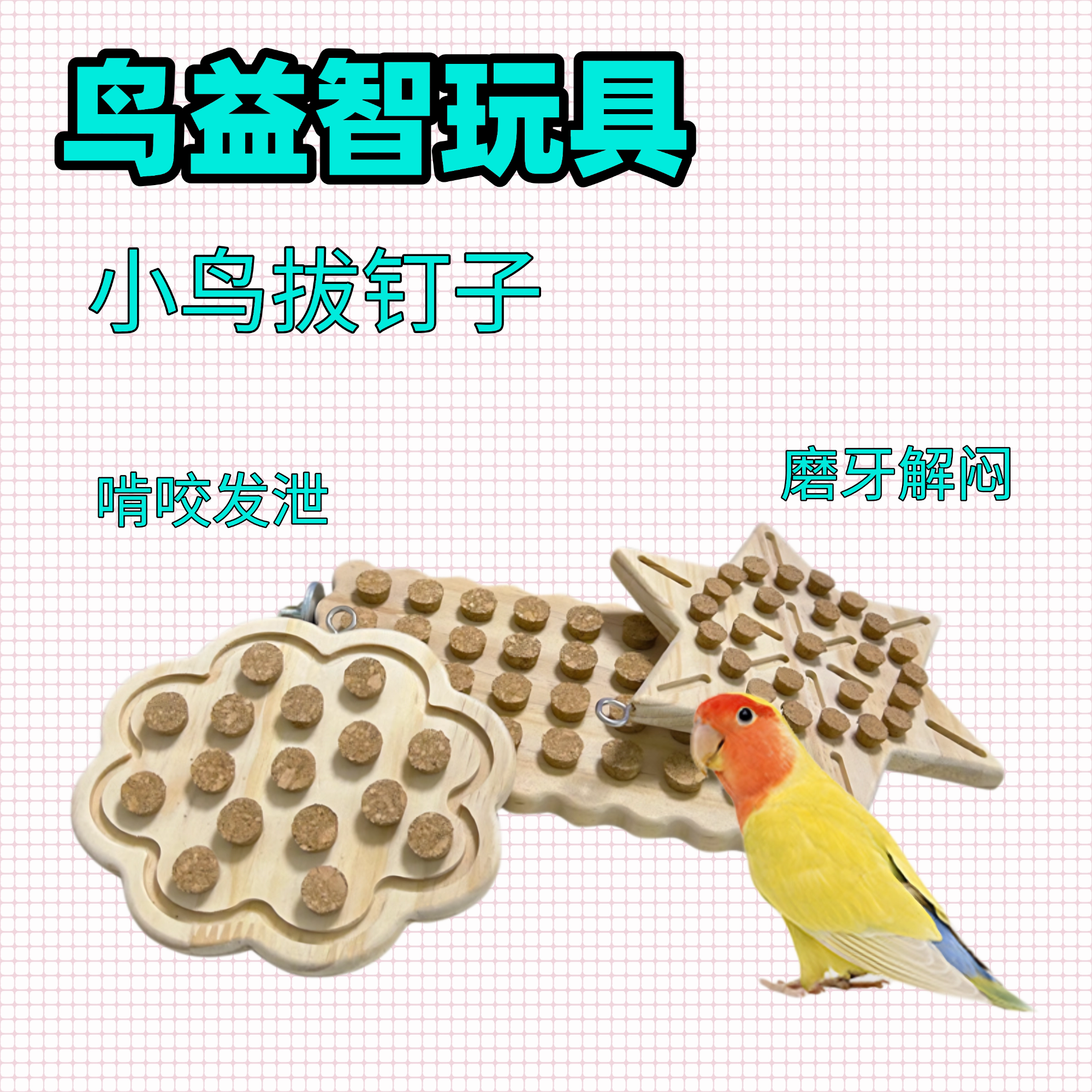 鹦鹉啃咬玩具磨爪解闷