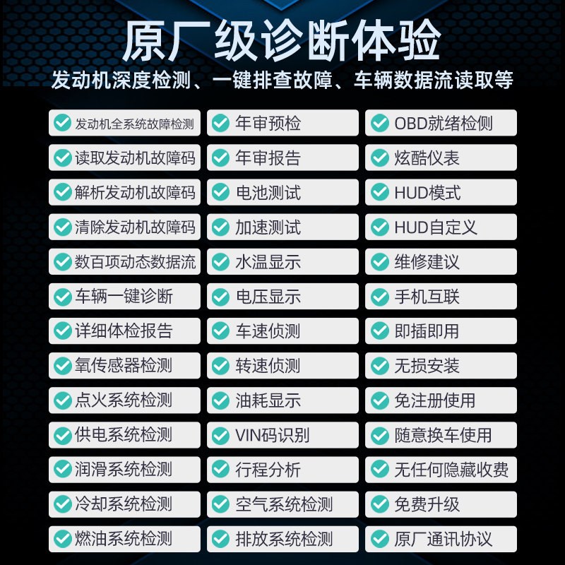 【OBD验车专用】汽车诊断仪故障检测仪行车电脑车载智能盒子蓝牙