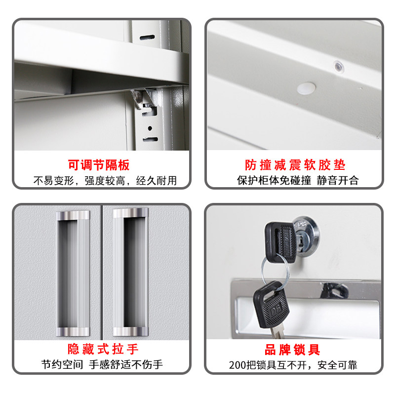 钢制二门更衣柜宿舍带锁多门储物柜工厂员工换衣柜子铁皮双门衣柜