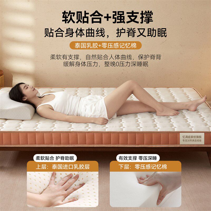 乳胶记忆棉床垫软垫家用2026新款180x200租房专用榻榻米床褥垫子