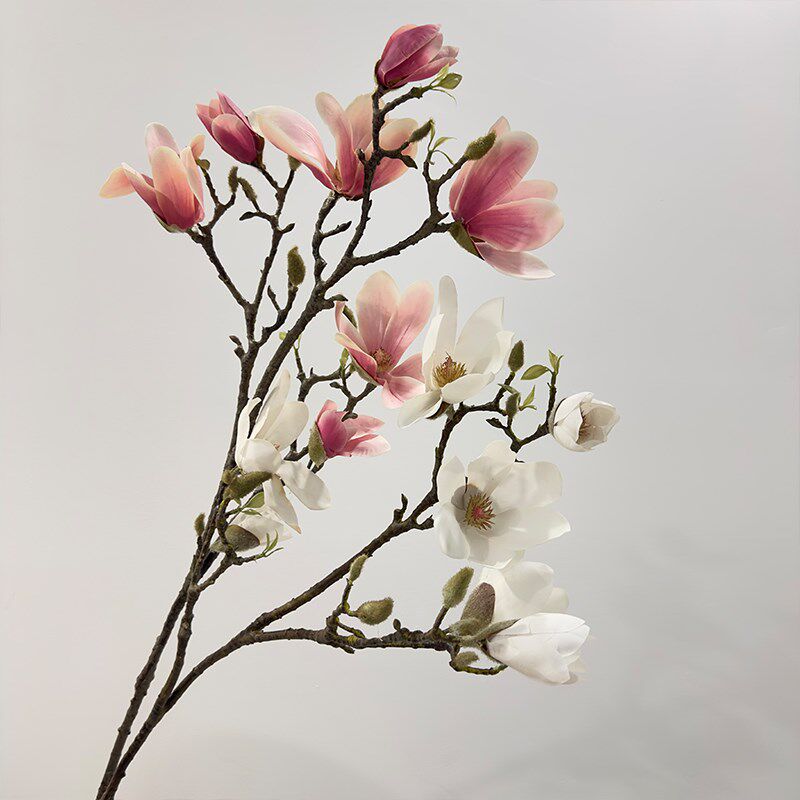 手感大玉兰花仿真花软胶假花客厅落地装饰瓶插中式花艺单枝摆件