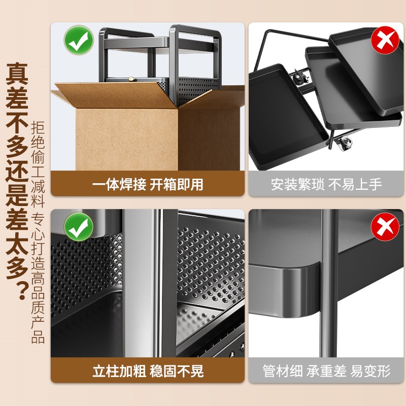 厨房果蔬置物架夹缝多功能放蔬菜篮子落地多层可移动小推车收纳架