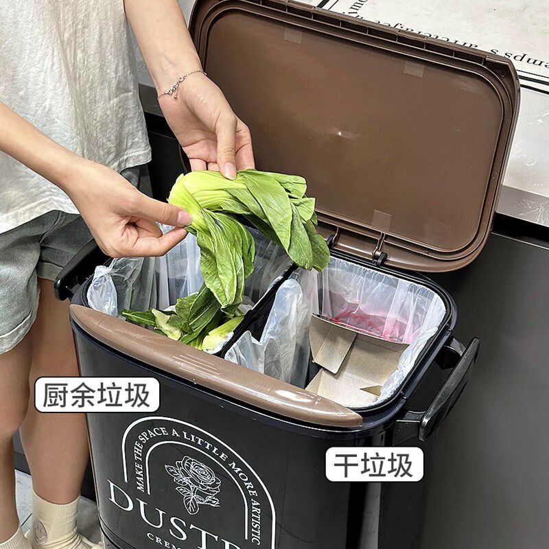 厨房垃圾桶挂式免弯腰带盖灶台橱柜门收纳桶厕所厕纸桶纸篓小推车