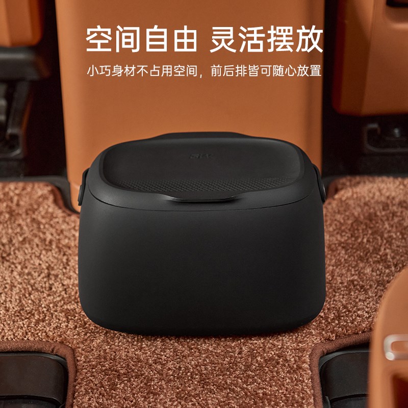 3W创意设计手提式车载垃圾桶带盖硅胶垃圾桶车内杂物收纳盒储物盒