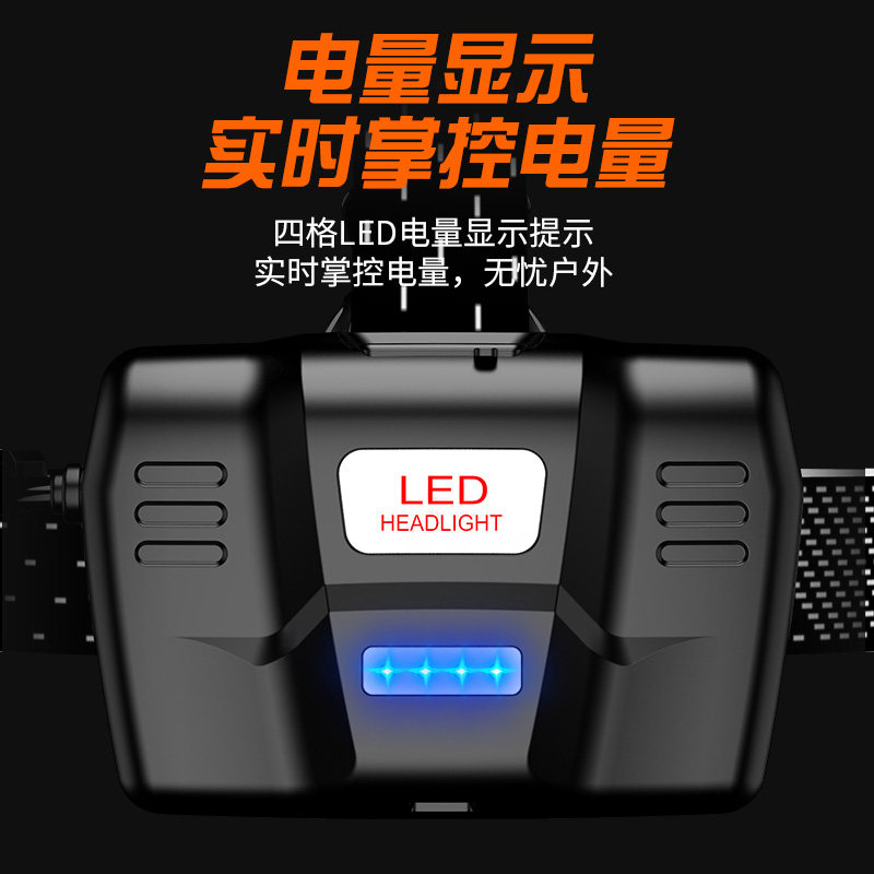 超亮黄光头灯强光充电头戴式远射照鱼夜钓户外赶海探洞露营长续航