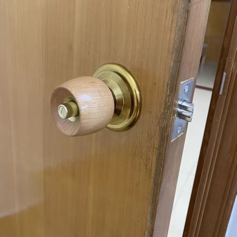通用球形锁榉木球锁圆头门锁室内卧室房间门锁实木门锁球型锁圆锁