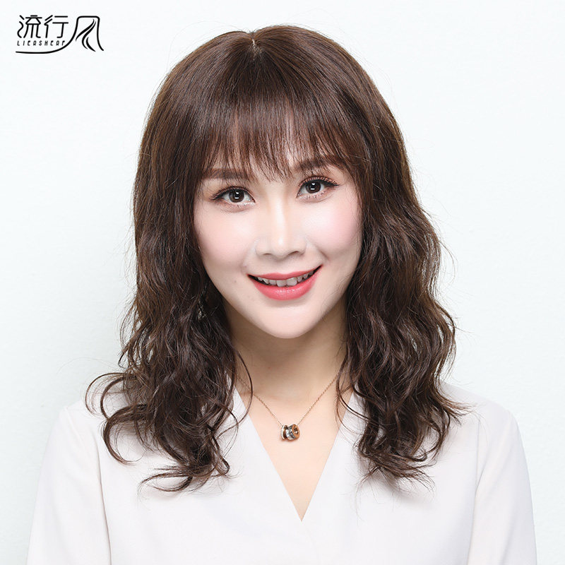 假发女长发真发全真人发丝中老年人真头发女士长卷发妈妈全头套式
