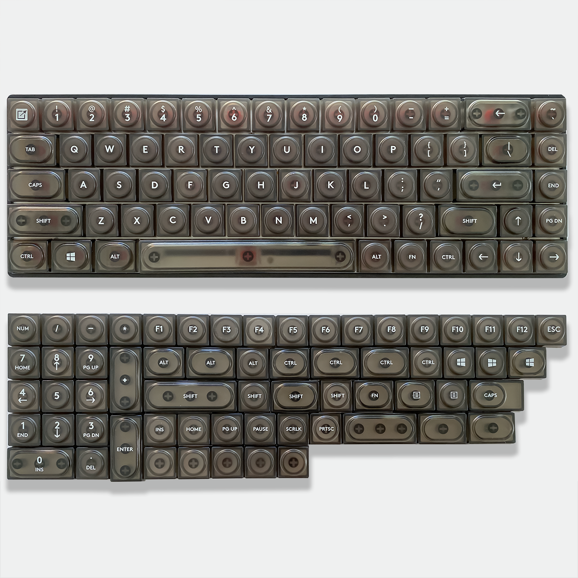 透光十字轴键帽 PC材质126键 矮轴机械键盘客制化wooting磁轴