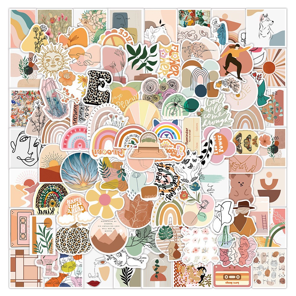 波西米亚风复古文艺多彩创意自粘