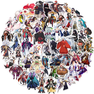 50张阴阳师立绘Q版贴纸晴明神乐周边角色可爱创意个性diy手账手机壳笔记本文具滑板吉他日记本装饰防水贴画