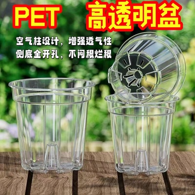 高透明圆形加厚透气塑料花盆