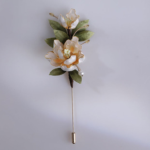 木池秋夏【金丝芍药】新中式发饰国风非遗绒花胸针古风汉服发钗女