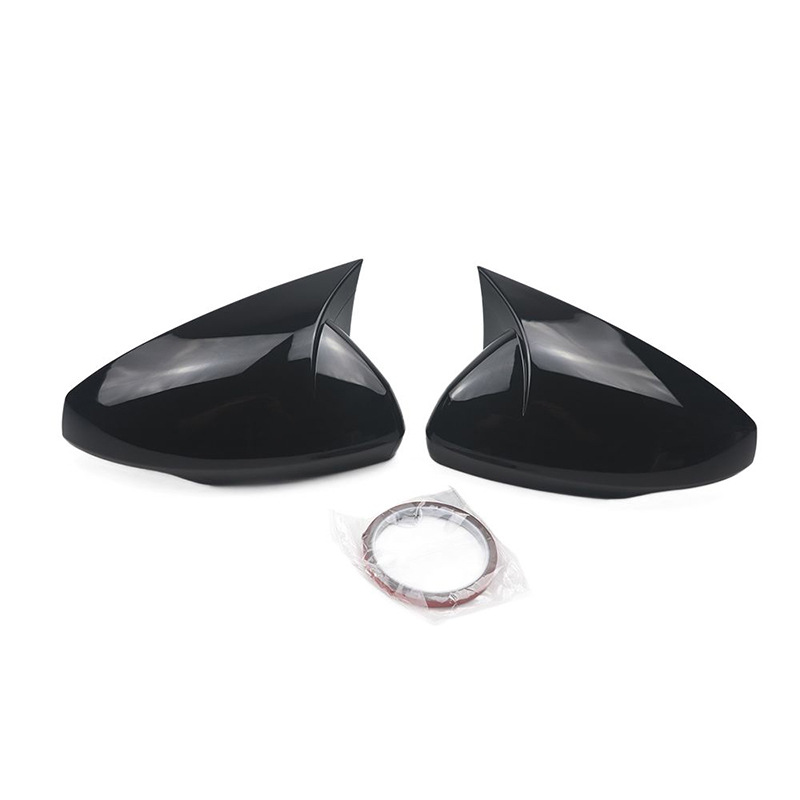 跨境专供适用于新奥迪A1 2019-2023亮黑黏贴牛角后视镜壳耳罩