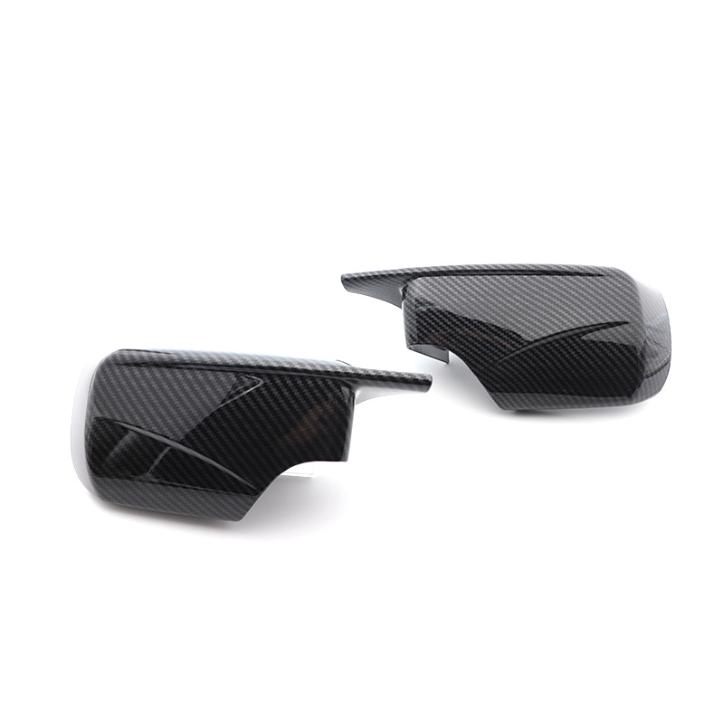 适用宝马3系5系E46 E39 98-05 M4款牛角倒车镜壳水转印碳纤维纹路