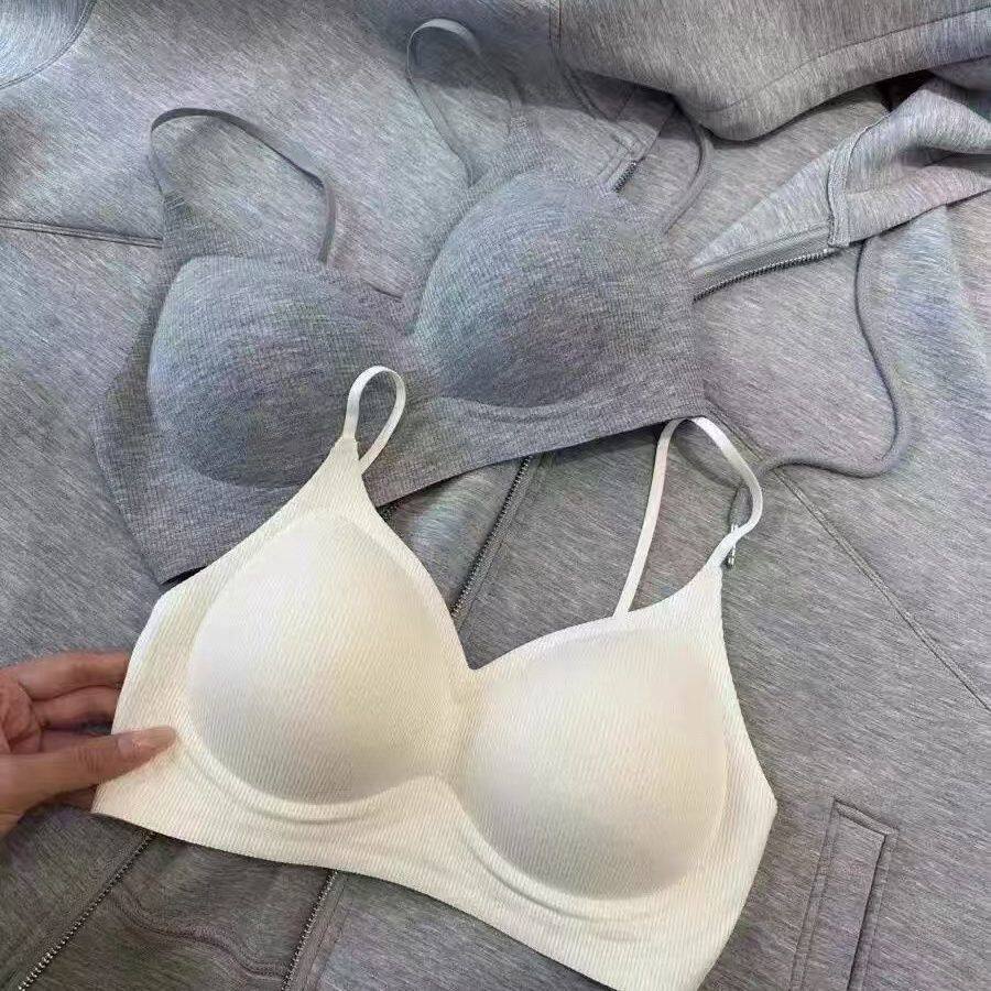 无痕固定杯显胸圆内衣女小胸显大聚拢收副乳防下垂无钢圈调整文胸