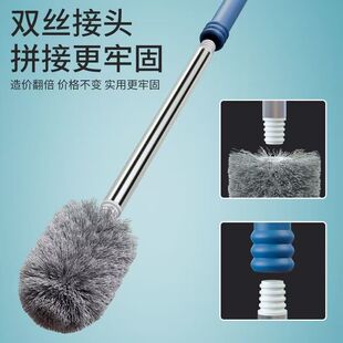 马桶刷子家用卫生间厕所刷不锈钢杆清洁无死角圆头刷子带底座套装