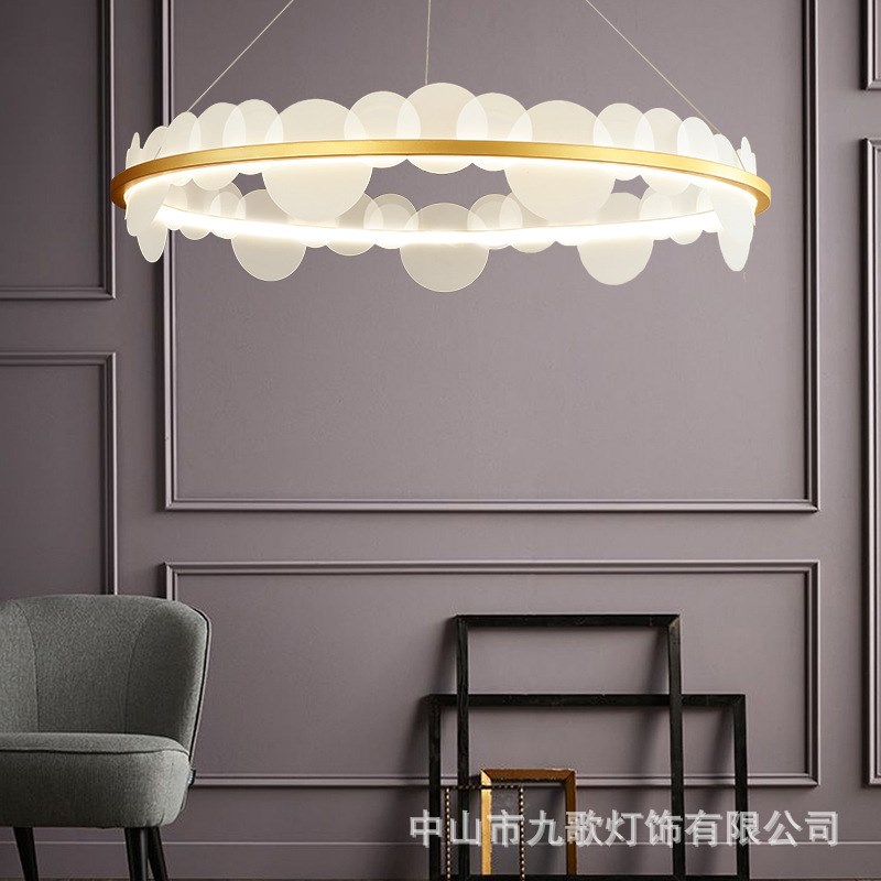 后现代简约轻奢水晶灯客厅吊灯别墅工程欧式卧室餐厅圆形北欧灯具