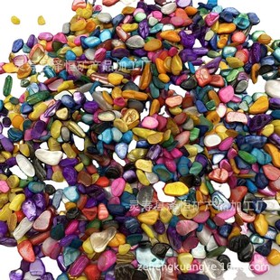 厂家工艺装饰染色贝壳diy晶瓷画装饰鱼缸摆件不规则贝壳碎石