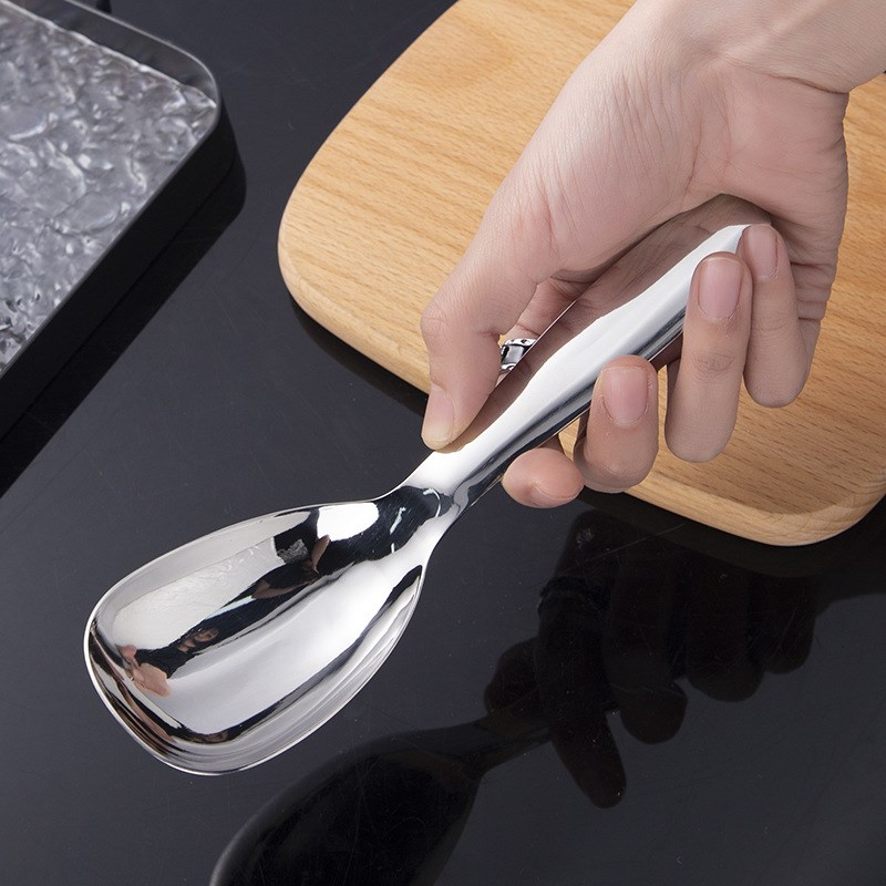 金色304不锈钢加厚加深公用分餐勺家用盛米饭粥勺大号汤勺烹饪勺