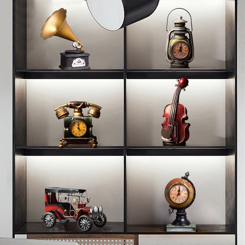 书柜家居客厅摆件美式服装店酒柜装饰橱窗展示柜复古书架摆设包邮