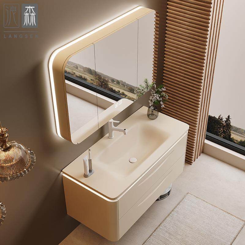 可丽耐一盆双盆实木浴室体组合洗手盆镜脸柜卫生间奶LANGSENG油风,餐饮具,配套器具,淘宝优惠券,粉丝福利购,淘宝优惠卷