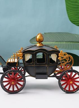 艺南瓜车摆件王室马车模型微饰TB644768缩复马古道具工业风外贸铁