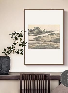 沈周水画EIJ室小画酒店宿中山式挂画吴门画派茶茶民楼茶社雅座样