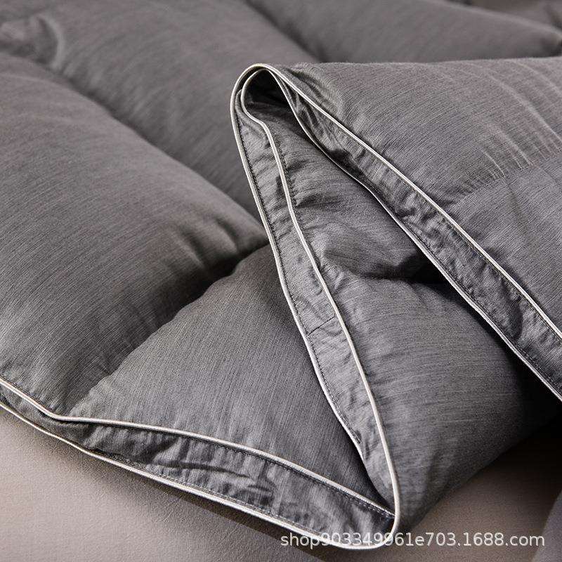 全棉高支音静摩曼进口雁尔鸭绒95羽绒被wtm09芯加蓬松轻盈厚冬被