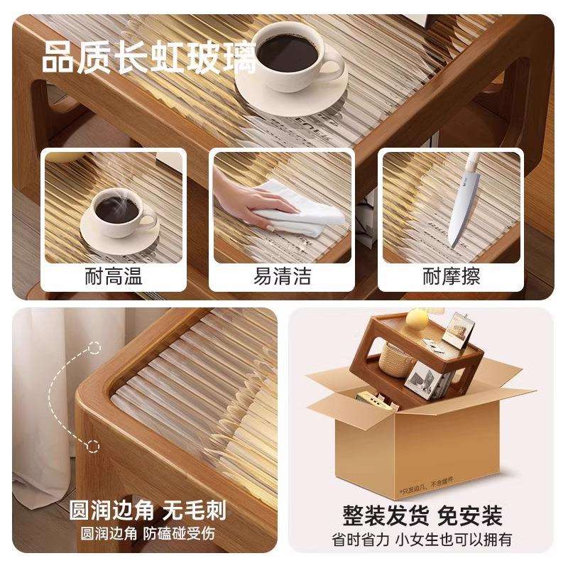 实木头柜卧室床边头小户型沙发边几极窄床储物柜床子置柜物H501实