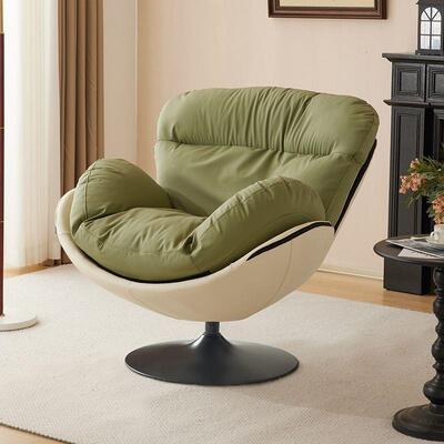 现LCX代简约单蛋壳椅沙发计厅家用懒客人椅设师复古休闲旋转人沙