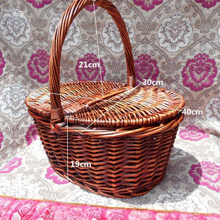 95597717藤编编竹篮物篮小手提篮野餐篮子德柳收纳筐编织水购果篮