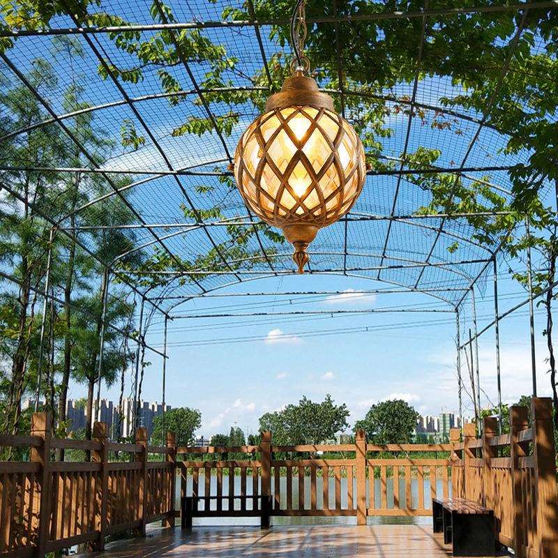 欧式美式室外阳台廊楼梯架庭吊院装饰餐厅灯户628外凉亭葡萄防走