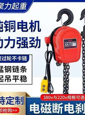 环链动吊SLN葫芦2120V电家用380V吨2吨3吨小型倒链提升机起重器厂