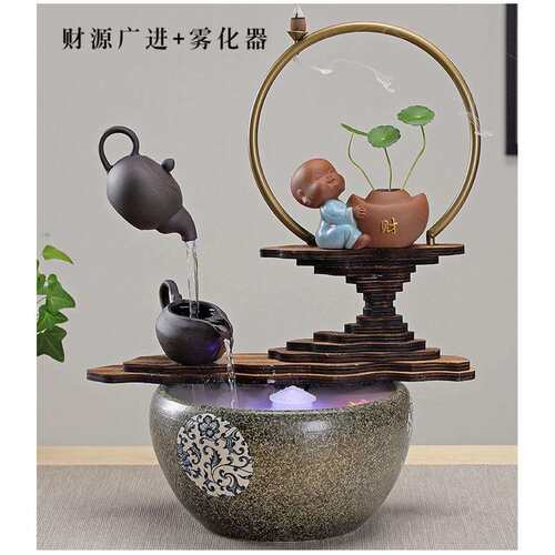 居加湿鱼缸风流水176器办公桌玄关电视柜客厅送礼工艺财品招水家