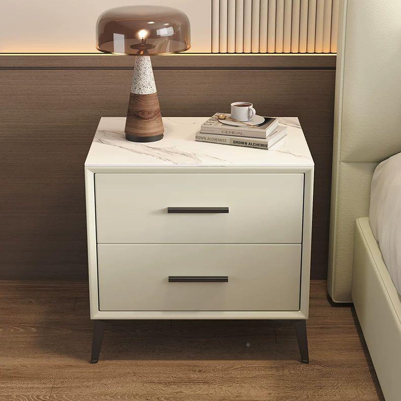 轻奢现床YGF头柜皮质代约小型实木简床边柜家用卧室收柜纳岩板茶