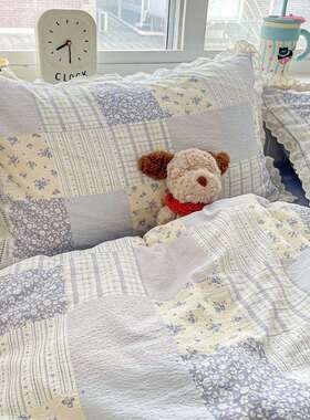 宿新A类EGZ款学生舍可机洗全棉棉花边木棉邹邹双层纱水洗四件套