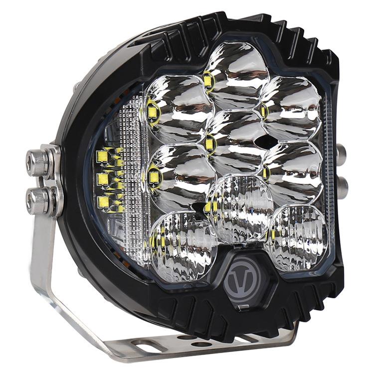 新款三面发寸光5圆LE牧马OL-1950人越前野车皮卡改装杠工作大灯D