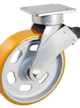 【抗冲击脚轮聚氨抗黑色抗冲击脚轮重型刹】车万酯向XPL冲击脚轮