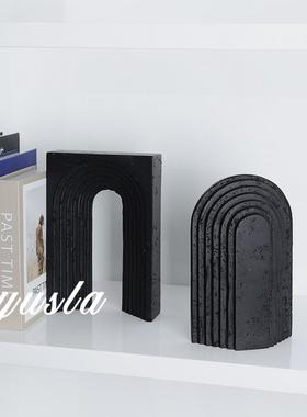 跨境书爆款法式客厅电视柜挡书立书样板房间洞仿石柜摆件软装ZGW