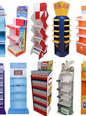 纸展式示架商超YUA多层陈列楞架挂钩瓦纸纸展落地纸堆头厂家