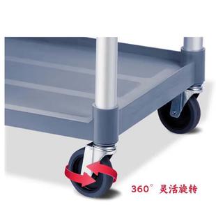 杰移锈J054隆常规承不钢餐车收碗车餐厅上菜车小号三层塑料动双层