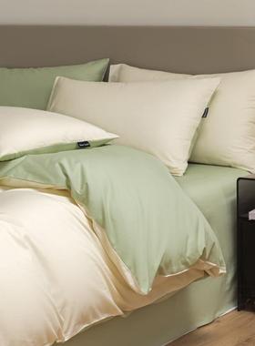 DXPA高类长端绒棉全棉四件套纯床单被套棉床笠三件套轻奢秋冬床品