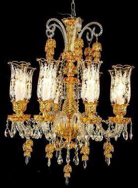 L新款简约代水晶灯现吊欧XW-MD050式婚庆ED蜡烛卧灯室餐厅客厅灯